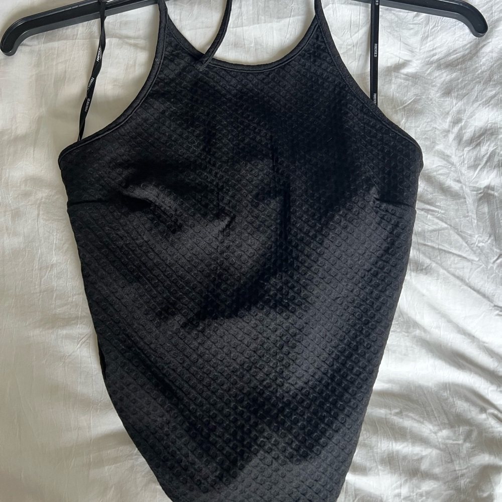 Black Textured Tank Top